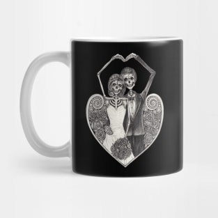 Skeletons loves couple wedding. Mug